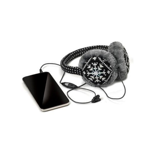 Orejeras Celly con Auricular Ajustable + Microfono Winter Collection Black.