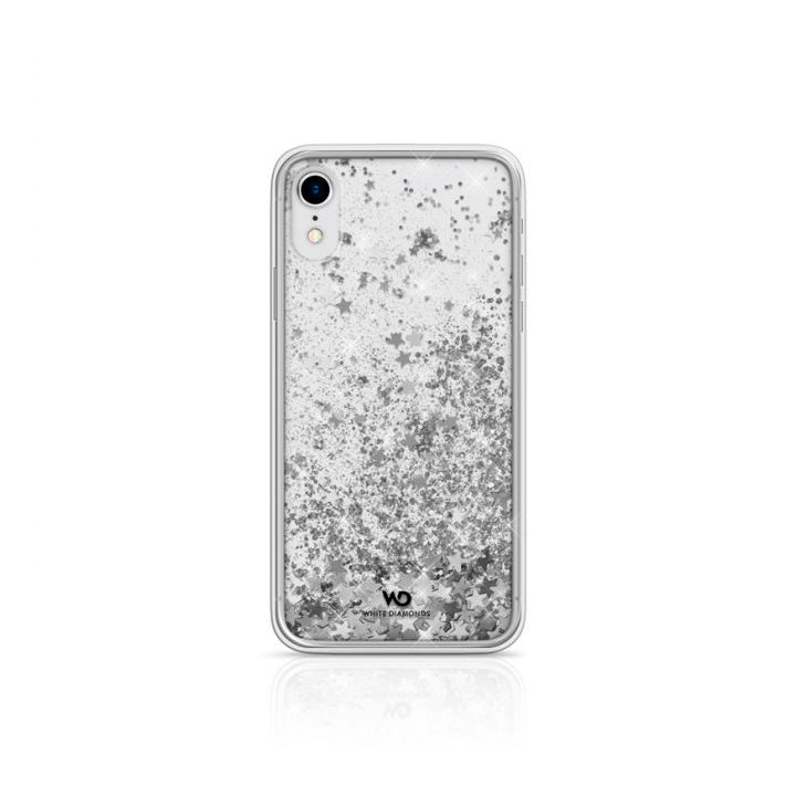 Funda White Diamonds Sparkle para Apple iPhone XR estrellas plateadas.
