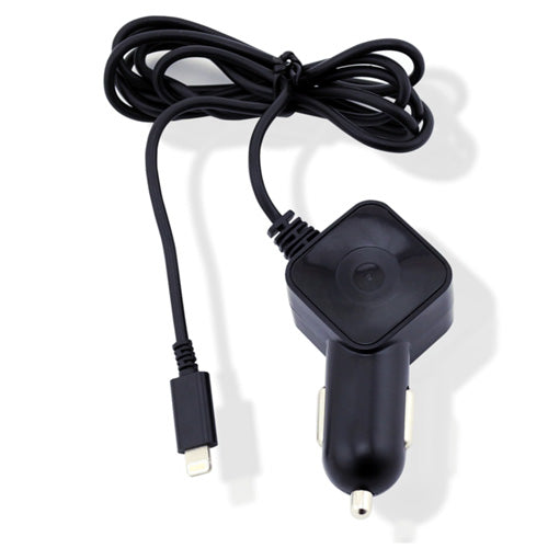 Cargador coche Muvit iO Micro USB 1A Negro cable rizado 1,5m negro.