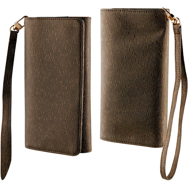 Muvit Life MLCUN0001 Funda para teléfono móvil 15,2 cm (6») Bolso Marrón-Dorado