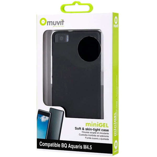 Funda Muvit minigel fina para BQ Aquaris M4.5 color negro