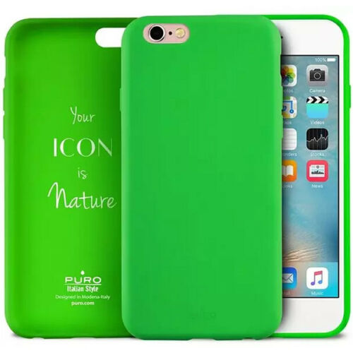 Funda PURO Silicona Icon para Apple iPhone 6 / 6S color verde.