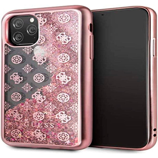 Funda Original GUESS para Apple iPhone 11 Pro PC+TPU Glitter Rosa Dorado.