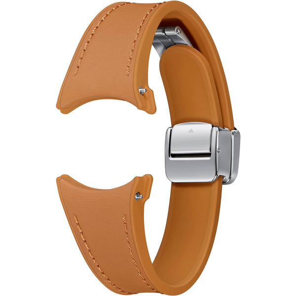 Correa de piel Samsung D-Buckle Hybrid Eco Camel para Galaxy Watch 6 / 6 Classic