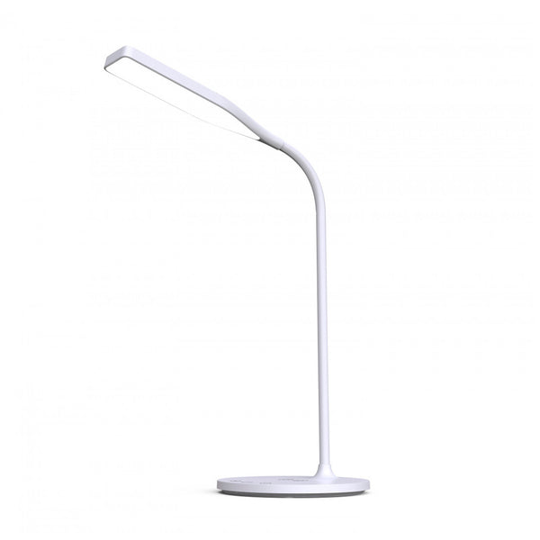 Lámpara sobremesa Muvit iO WiFi base de carga inalámbrica y puerto USB blanca