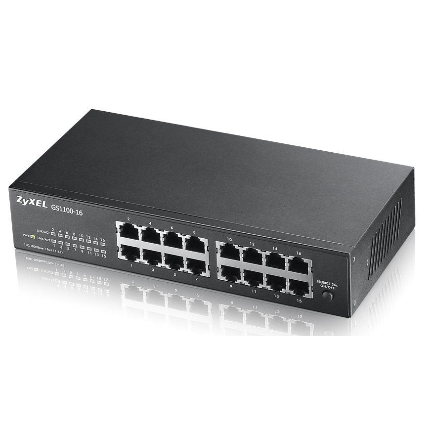 Zyxel GS1100-16 No administrado Gigabit Ethernet (10/100/1000) Usado *