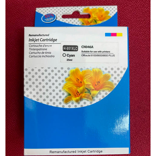 Cartucho compatible H-951XLC Cyan CN046AE para OfficeJet 8100/8600/8600+.