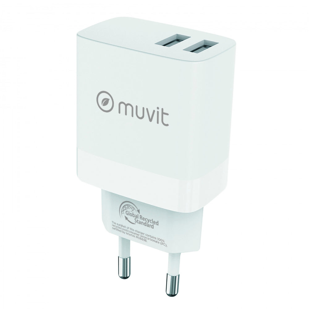 Cargador de Pared Muvit for Change 2 USB 3.4A/18W blanco
