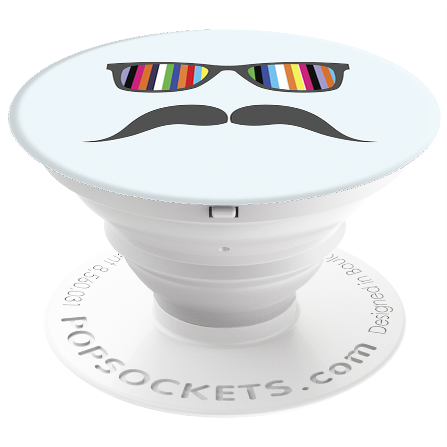 PopSockets soporte adhesivo Bigote con gafas arcoiris