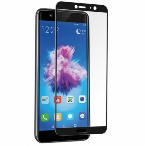 Protector de pantalla Muvit Huawei P Smart vidrio templado plano marco negro.