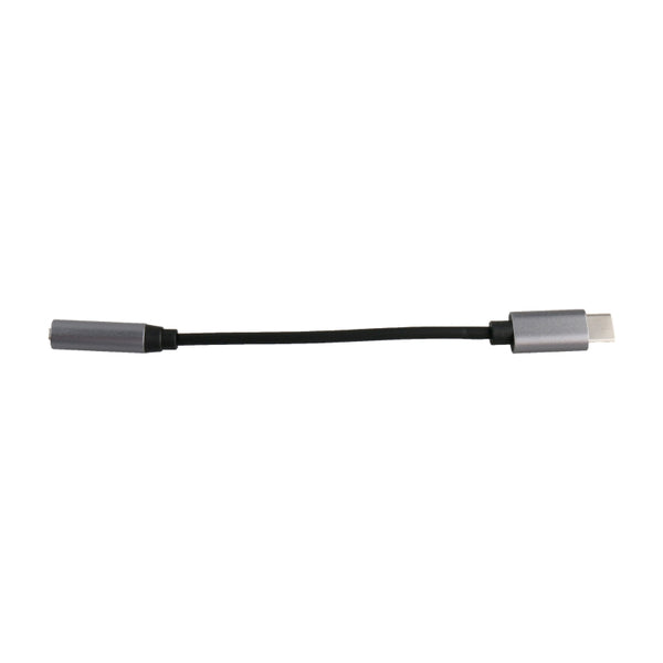 Adaptador Muvit Connect Tipo C 3.0 a Jack 3.5 hembra negro y plata
