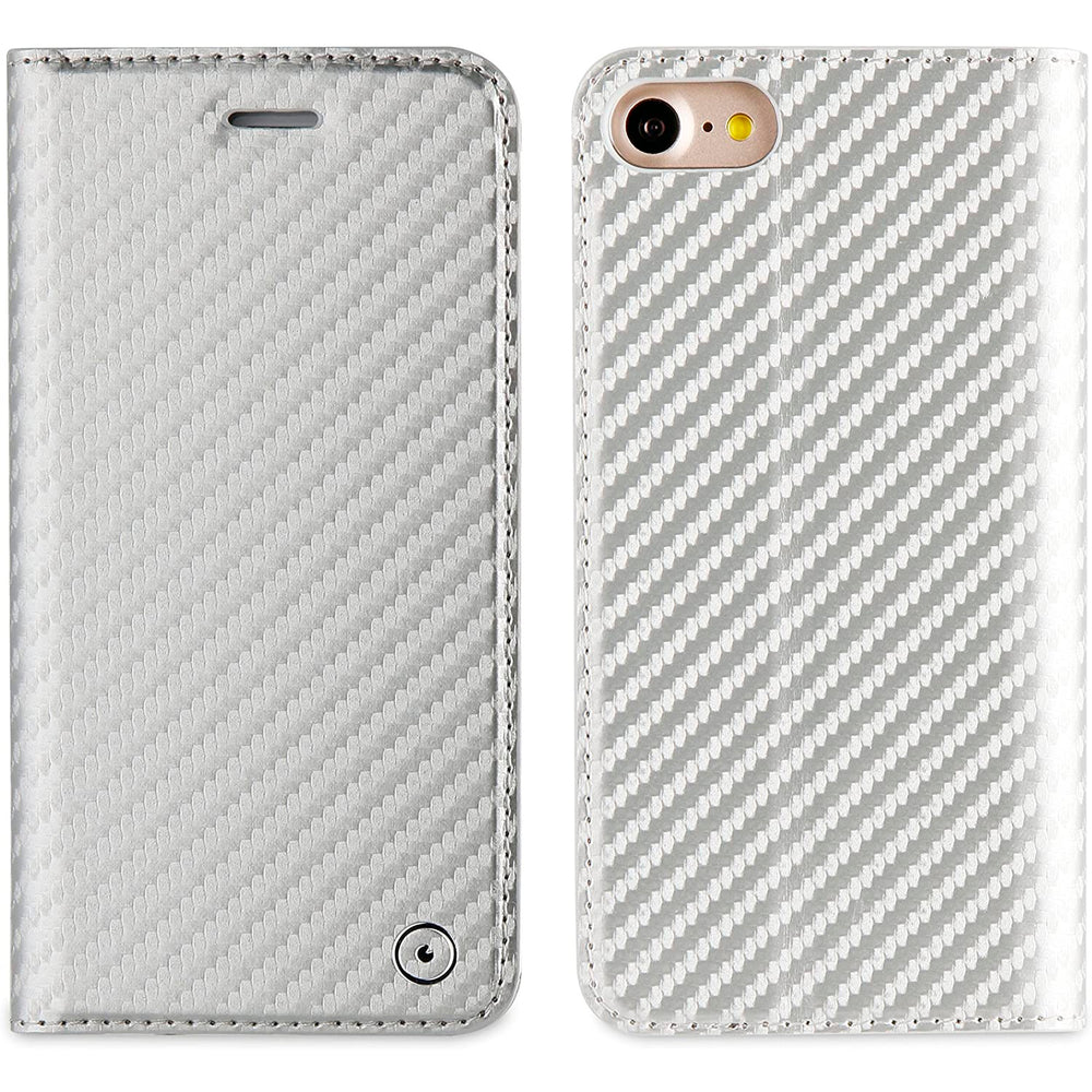 Funda Muvit Folio para Apple iPhone 8/7 función soporte y tarjetero plata.