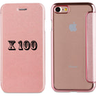 100 Fundas Muvit Life Bling Folio Rosa con Marco Rosa Oro para Apple iPhone 7/8
