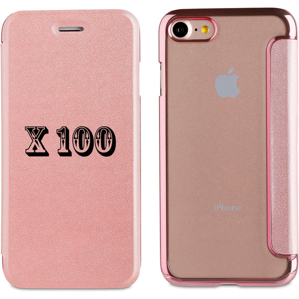 100 Fundas Muvit Life Bling Folio Rosa con Marco Rosa Oro para Apple iPhone 7/8