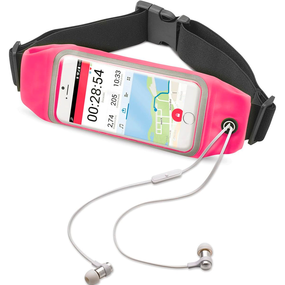 Cinturón Celly ESRUNBDUOXXLPK Run Belt Duo Riñonera para Smartphone 6.5» rosa