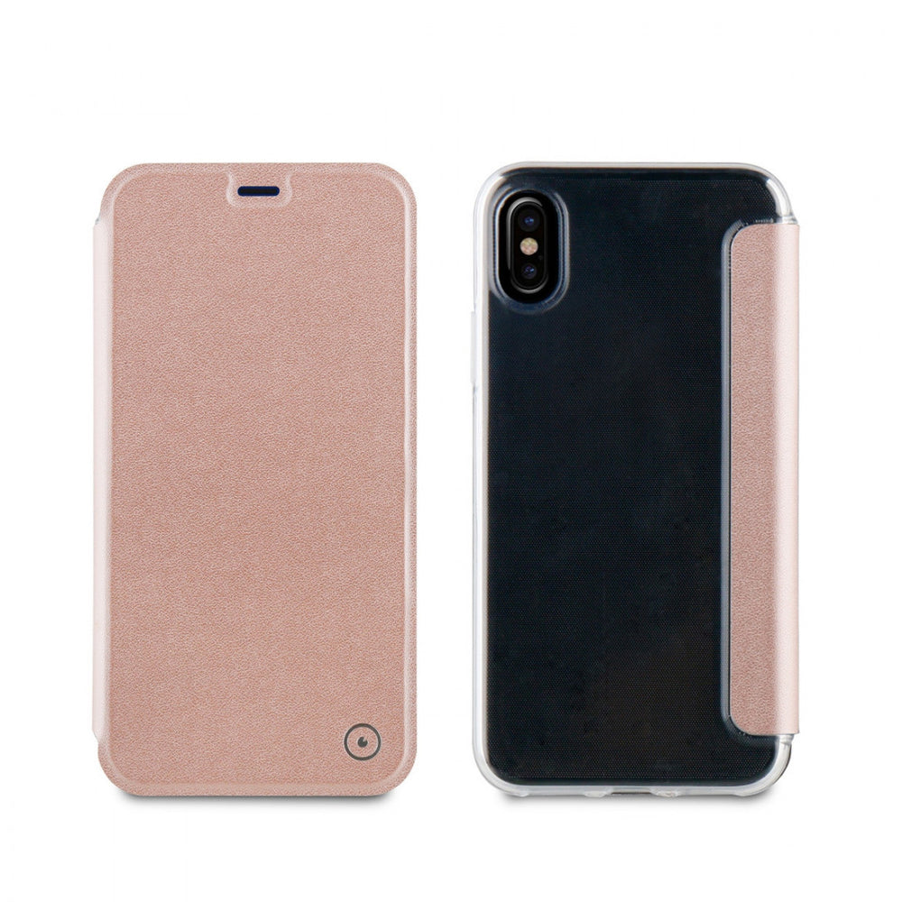 Funda Folio Muvit para Apple iPhone Xs/X oro rosa.