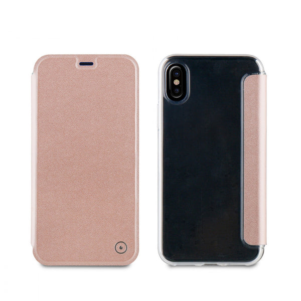 Funda Folio Muvit para Apple iPhone Xs/X oro rosa.