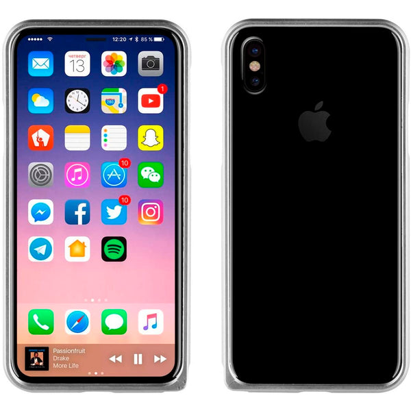 Carcasa Muvit Tipo Bumper aluminio para Apple iPhone X/Xs color plata