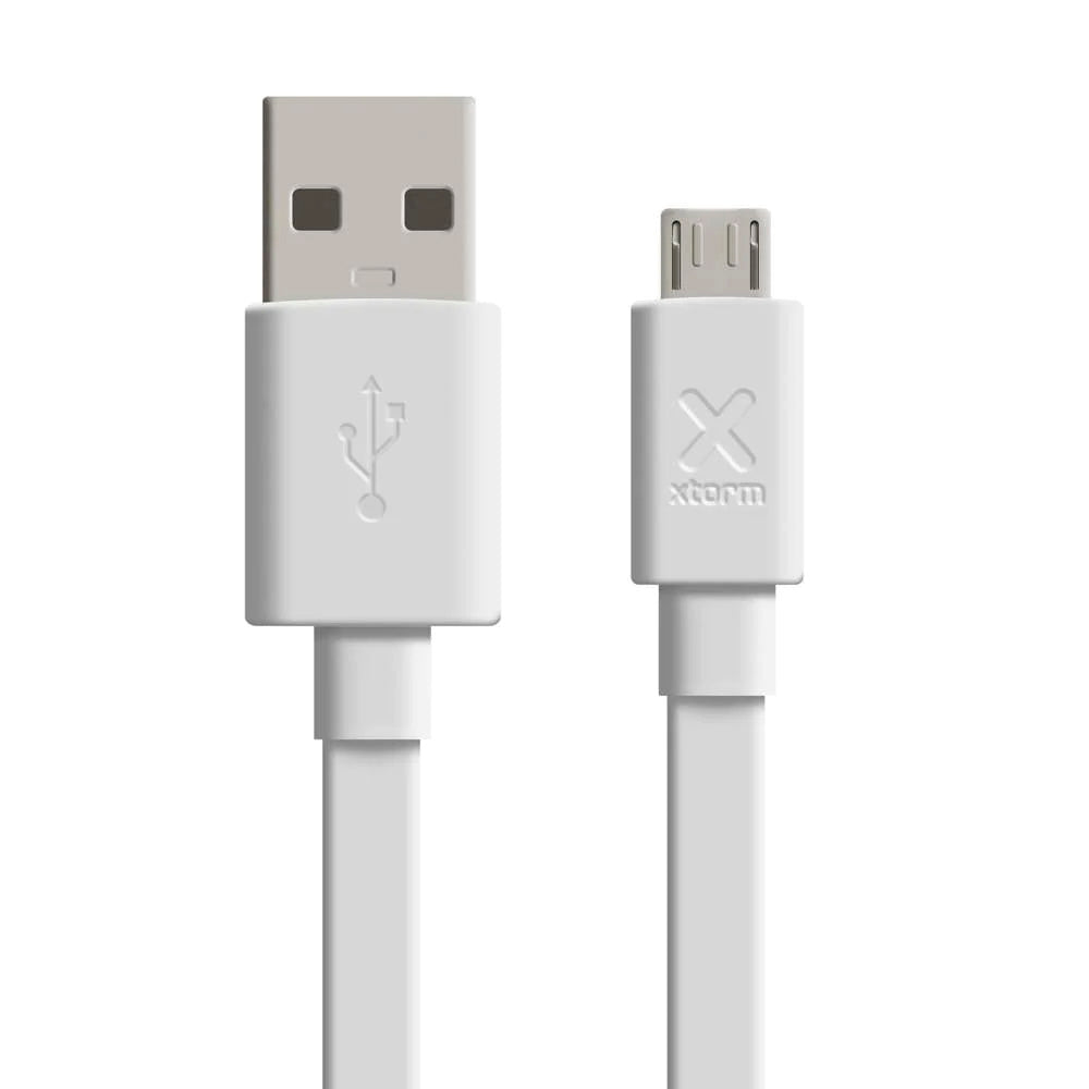 Cable plano XTorm USB A a Micro-USB 3 metros blanco