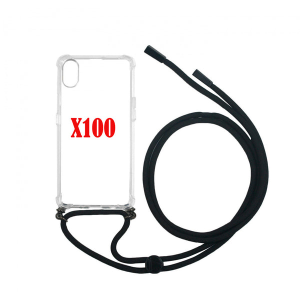 100 Fundas Muvit Life para Apple iPhone XR con colgante transparente