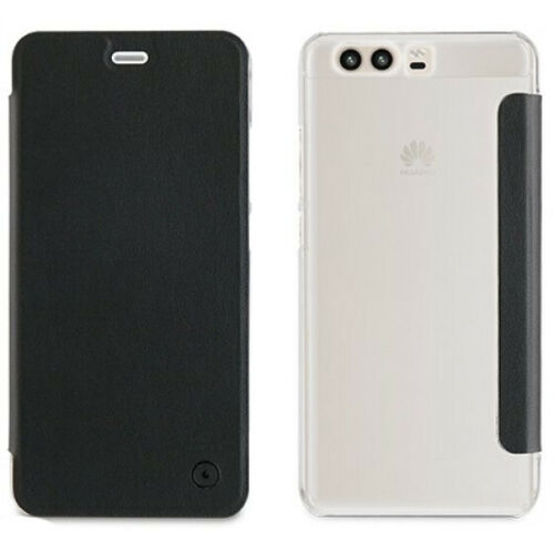 Funda Muvit Folio con Parte Trasera Transparente para Huawei P10 negro.
