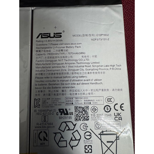 Batería Original Asus para Tablet C12P1602