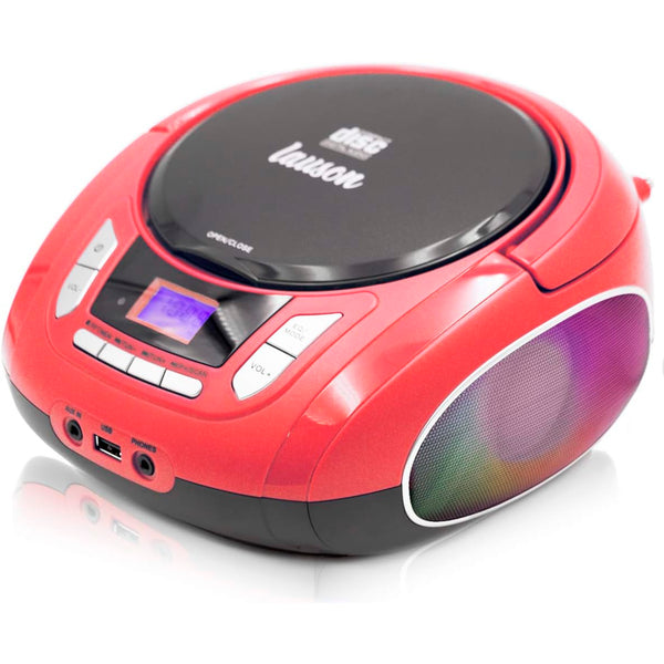 Lauson NXT962 Luces LED Multicolor, Radio FM Rojo Usado *FALLA EL CD, RESTO OK!*