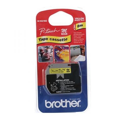 Cinta Brother P-Touch M-K621BZ Negro/Amarillo 9mm.