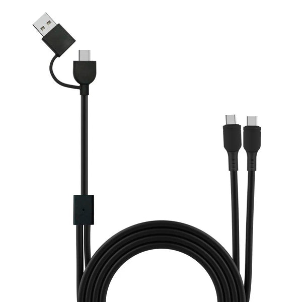 Muvit For Change Cable USB-C USB a 2x USB-C 3A/60W 1m Negro