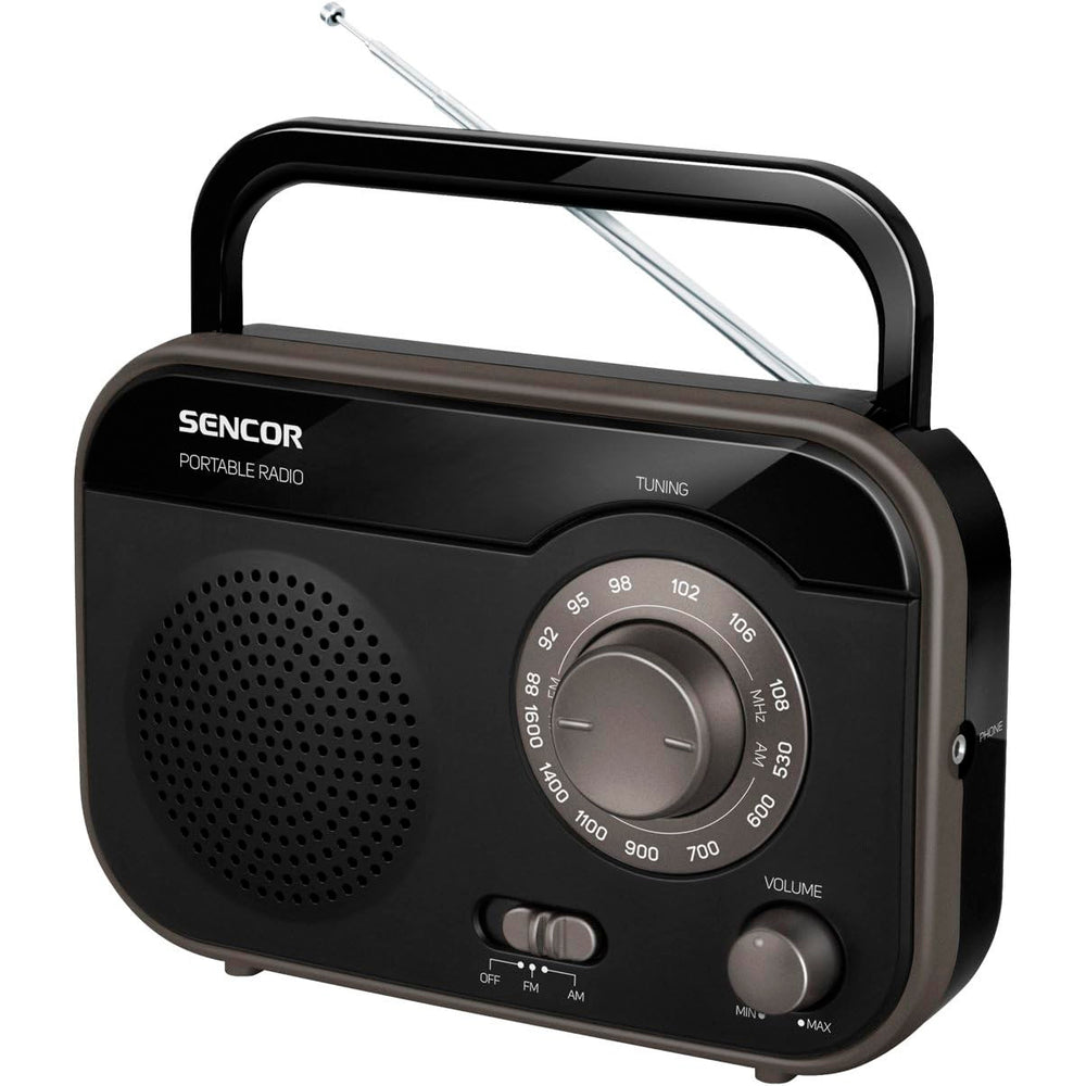 Radio Portátil Analógica Sencor SRD 210 B Usado **Sin embalaje original**