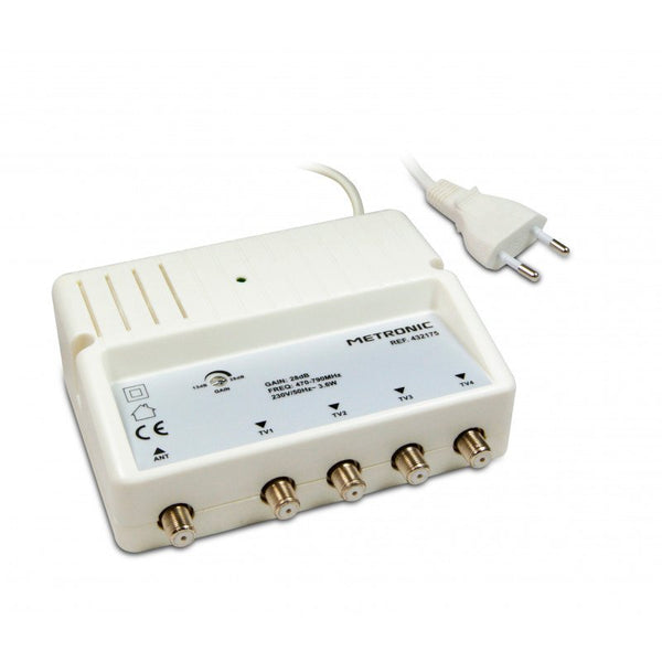 Amplificador Metronic 432175 repartidor blindado+ajuste de ganancia Usado