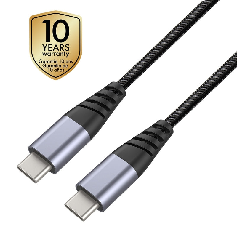 Cable Muvit Tiger USB Tipo C a Tipo C 2.0 3A 1.2m gris (NUEVO)