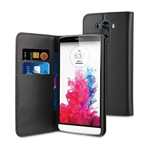 Funda Muvit Wallet Folio con función soporte negra para LG G3 negra.