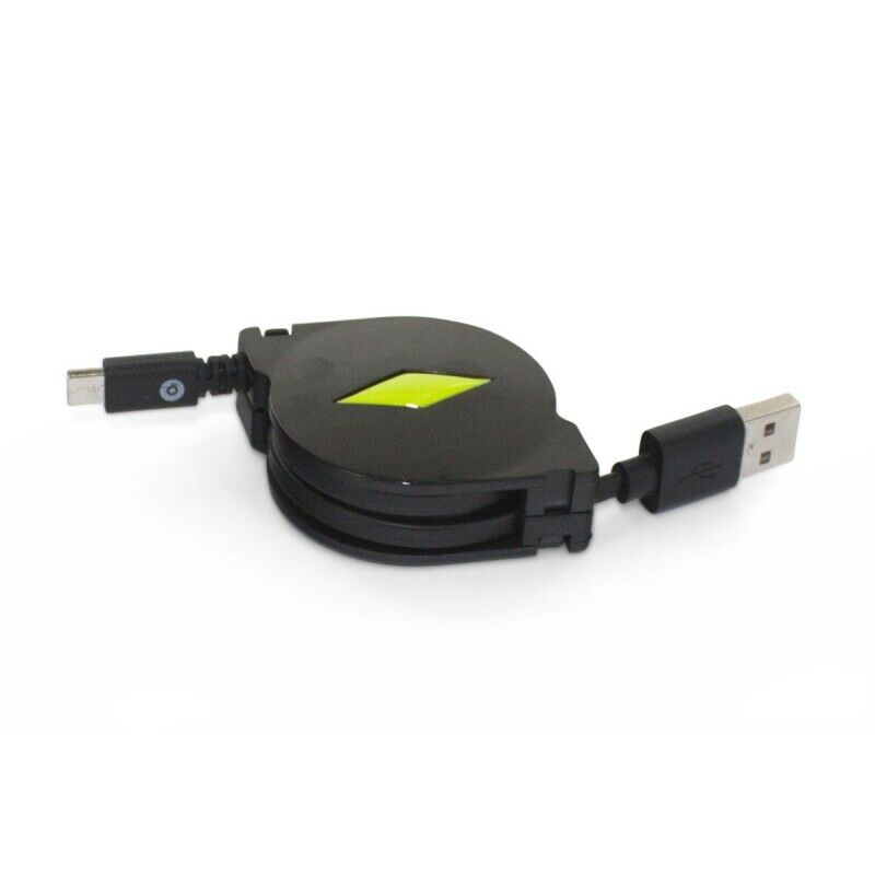 Cable Muvit USB-MicroUSB 2.1A retráctil hasta 1m negro