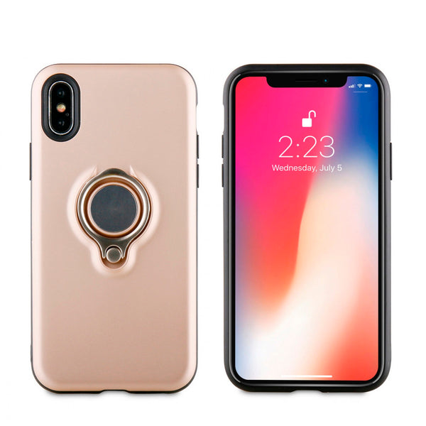 Funda Muvit ring magnetica para Apple iPhone Xs/X rosa oro