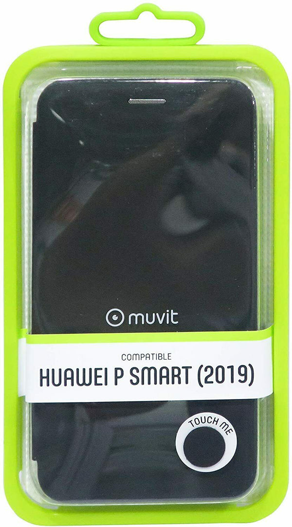 Funda Muvit Folio con Función Soporte y Tarjetero para Huawei P Smart 2019 negro