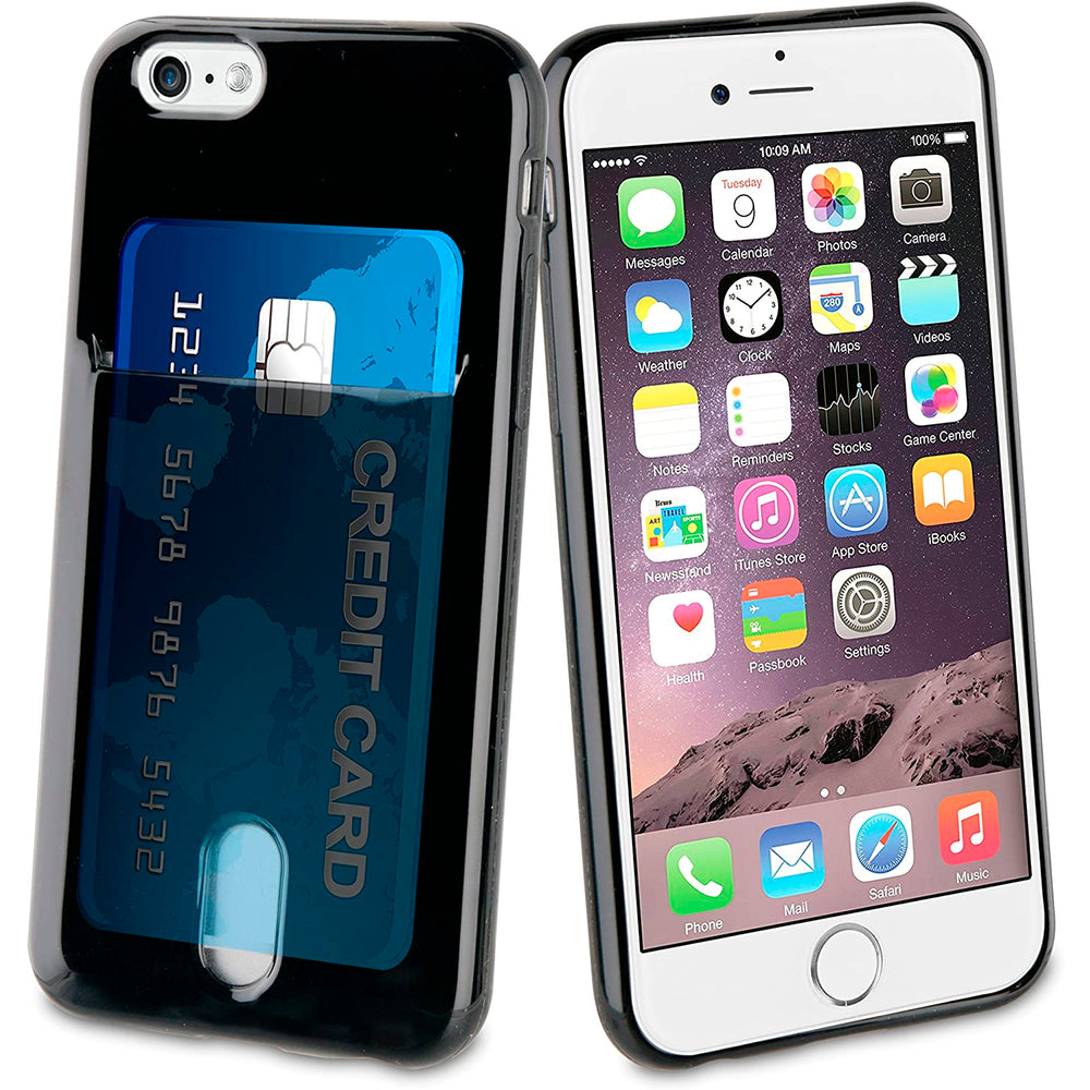 Funda Muvit Cristal Soft Card para Apple iPhone 7 negro.