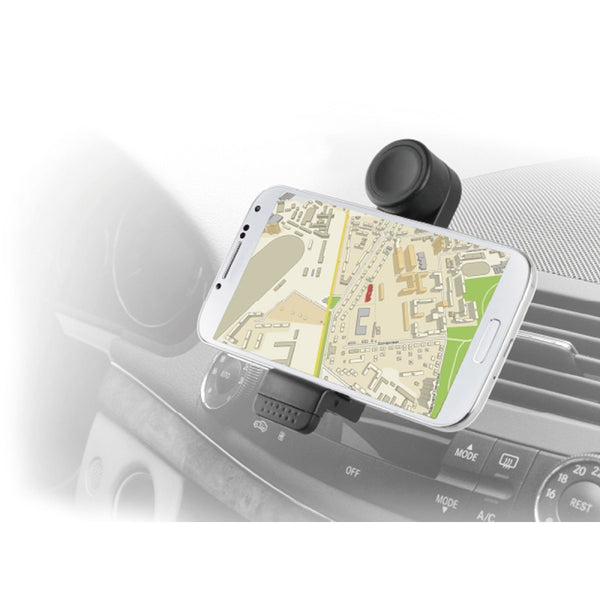 Soporte de Coche Muvit universal salida de aire rotativo 360. Hasta 6″- 87mm