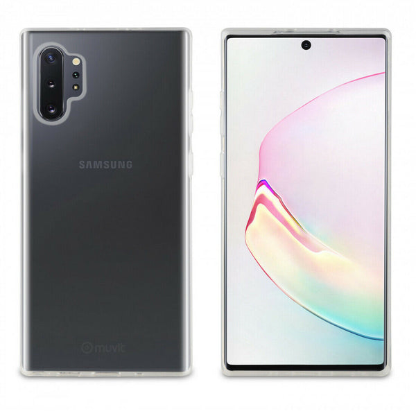 Pack Muvit Samsung Note 10+/10+5G funda Cristal Soft transp.+protector (NUEVO)