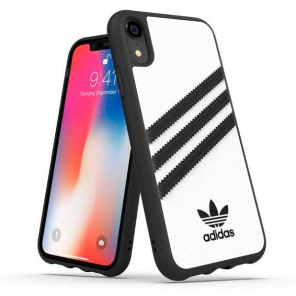 Funda Adidas 3 rayas Samba para Apple iPhone XR blanca/negra
