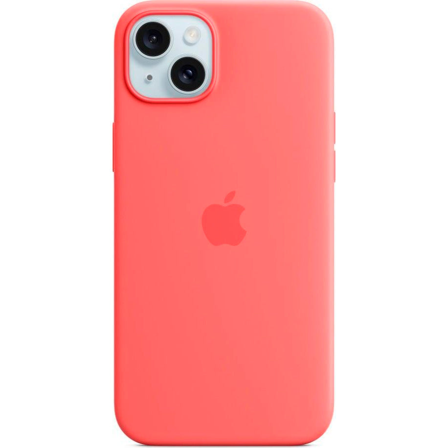 Funda original Apple silicona con MagSafe para Apple iPhone 15 Plus rosa