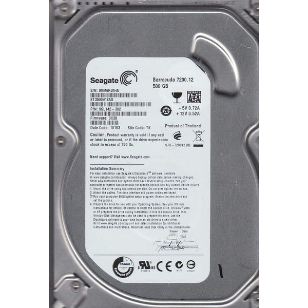Disco Duro Seagate Barracuda 500GB SATA 3,5″ 7200RPM ST3500418AS Usado