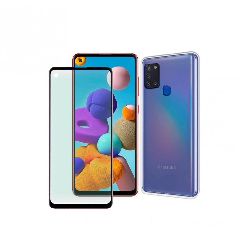 Pack Muvit for Change para Samsung Galaxy A21s funda Cristal Soft + protector