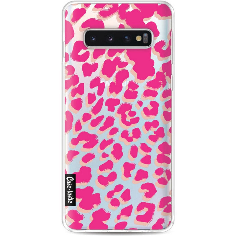 Funda Casetastic Estampado Leopardo Rosa Flexible para Samsung Galaxy S10.