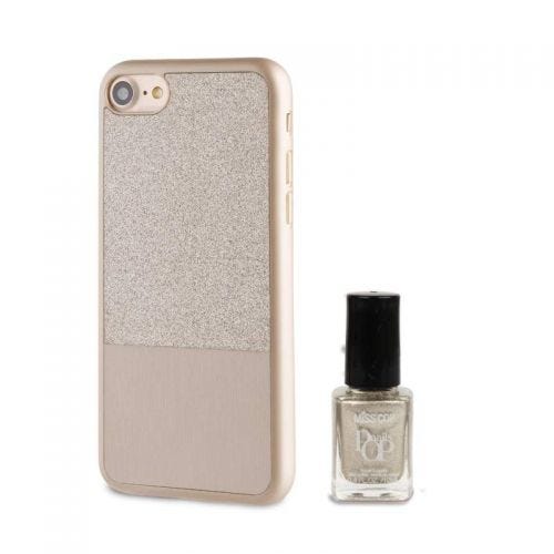 Muvit Life MLPAK0013 – Funda para Apple iPhone 7 + Laca de uñas de Color Dorado