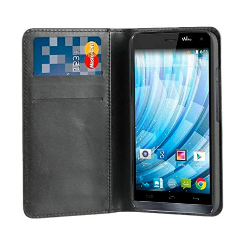 Funda original Wiko Wallet Folio Soporte y tarjetero para Wiko Getaway negro.