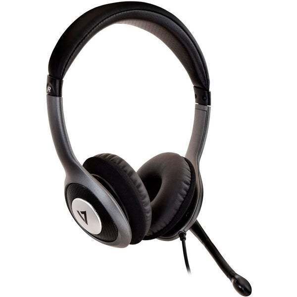 Auriculares V7 Diadema HU521-2EP USB Negro/Plata