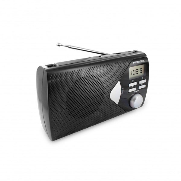 Radio Metronic Portátil AM / FM con función de despertador – Negro Usado *
