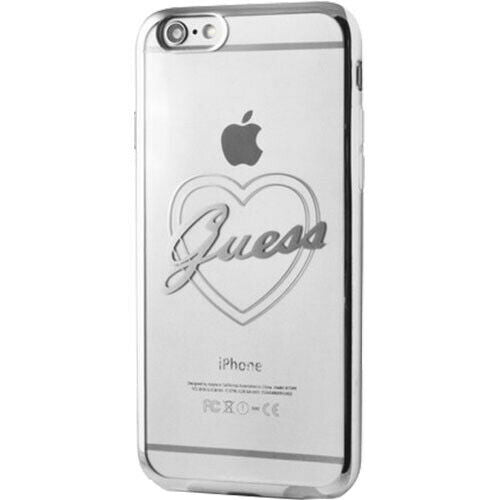 Funda Original GUESS corazón para Apple iPhone 6/6s color transparente.