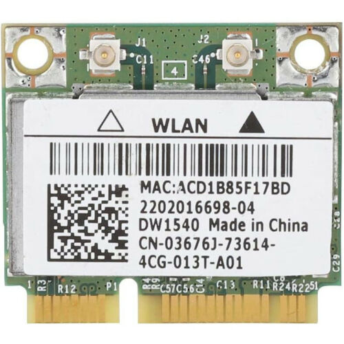 Tarjeta Dell Wireless DW1540 WiFi 802.11 a/b/g/n Half-Height Mini-PCI Usada.